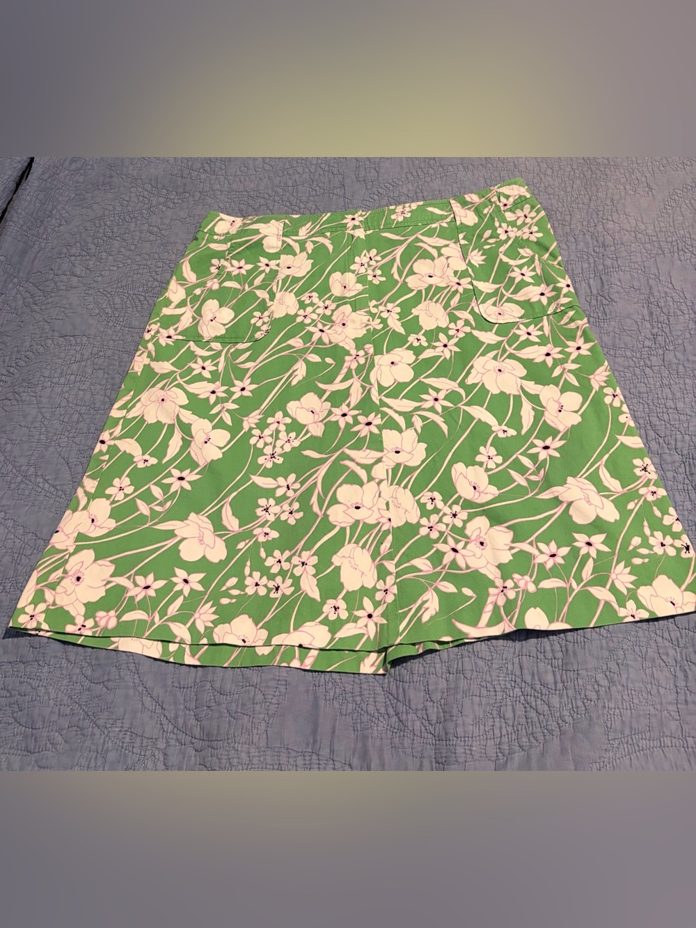 Jones Wear Green and Pink Floral Skirt